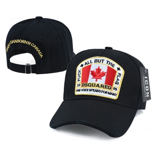 DSQUARED F**K ALL BUT THE FLAG Black Baseball Cap