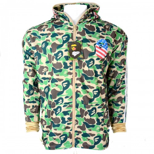 Bape Adidas Shark Green Camo Hoodie