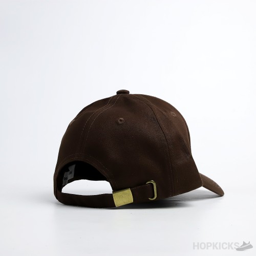 Bale*ciaga White Logo Brown Cap