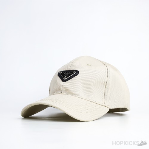 Prada Triangle Logo Beige Cap