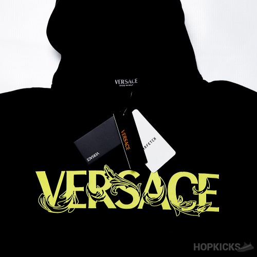 Versace Logo Print Cotton Hoodie (Dot Perfect)