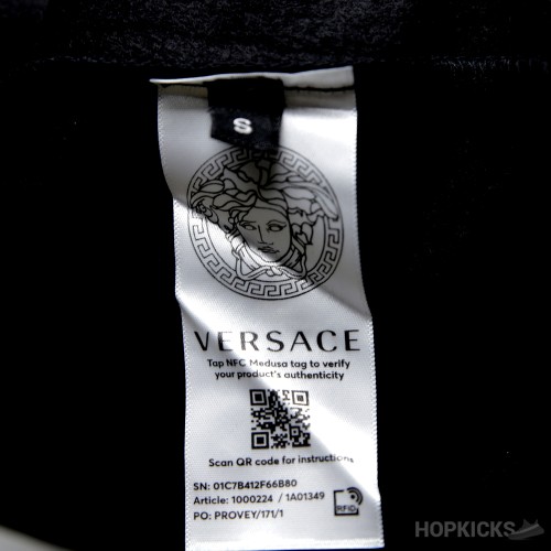 Versace Logo Print Cotton Hoodie (Dot Perfect)