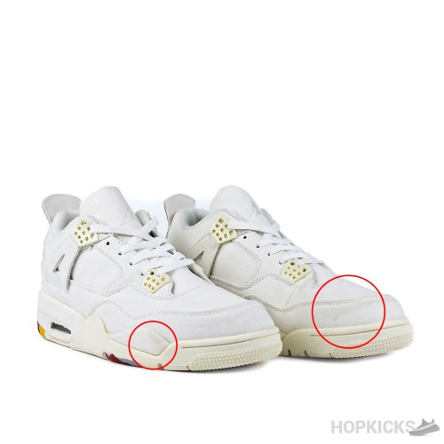 Levi's x Air Jordan 4 Retro 'White Denim' (Premium Plus Batch) (Yellow Spots)