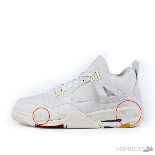 Levi's x Air Jordan 4 Retro 'White Denim' (Premium Plus Batch) (Yellow Spots)