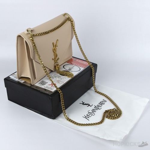 YSL Beige Uptown Chair Wallet