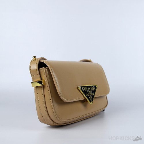 Prada Emblème Saffiano Beige Shoulder Bag