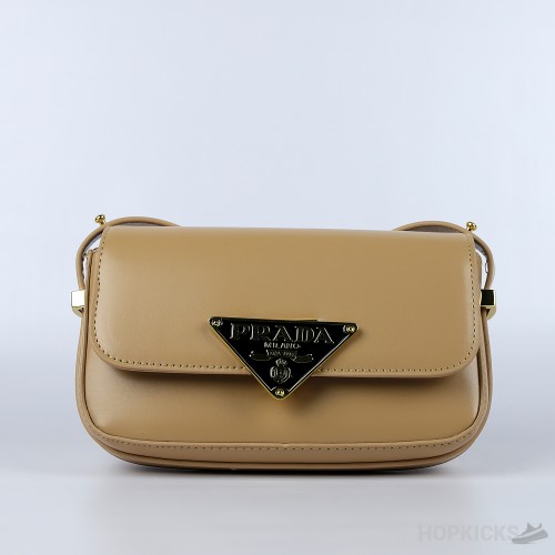 Prada Emblème Saffiano Beige Shoulder Bag