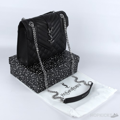 YSL Silver Logo Envelope Chain Shoulder Bag