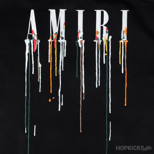 Amiri Embroidered Paint-Drip Hoodie