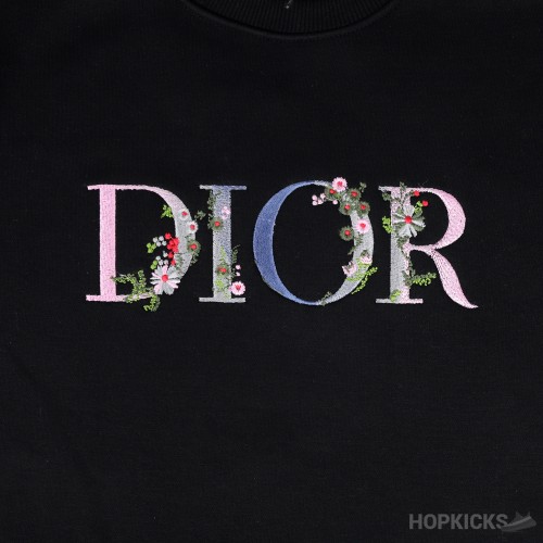 Dior Flower Logo Black Sweatshirt