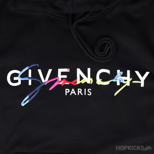 Givenchy Rainbow Signature Black Hoodie