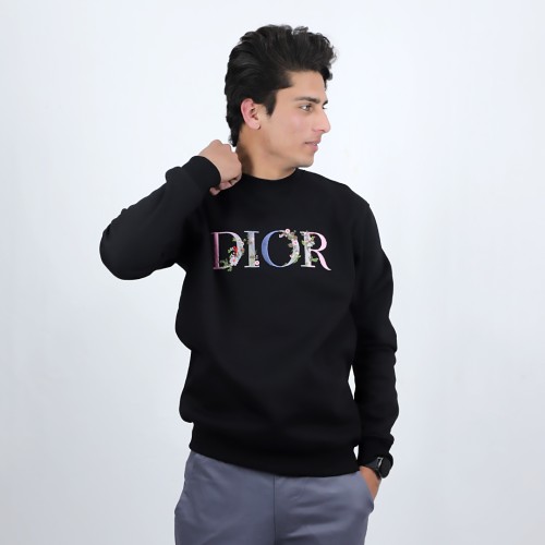 Dior Flower Logo Black Sweatshirt