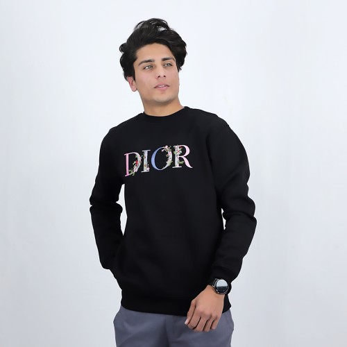 Dior Flower Logo Black Sweatshirt