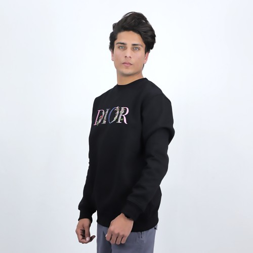 Dior Flower Logo Black Sweatshirt