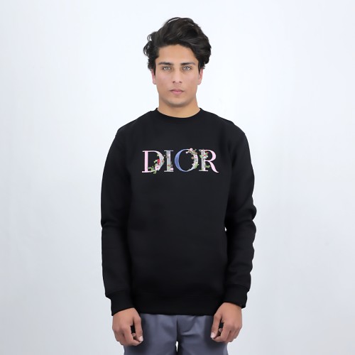 Dior Flower Logo Black Sweatshirt