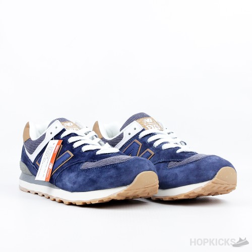 New Balance 574 Dark Blue Orange (Premium Batch)