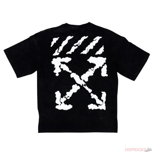 Off White Black Tee Back White Cross