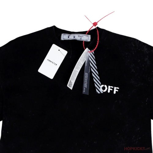 Off White Black Tee Back White Cross