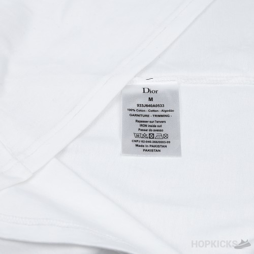 Dior Flowers Embroidered T-Shirt White