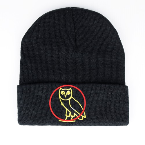 OVO Classic Owl Cuffless Beanie Black (Slight Defect)