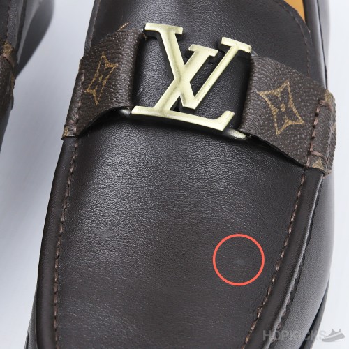 LV Brown Loafers (Dot Perfect) (Slightly Stains)