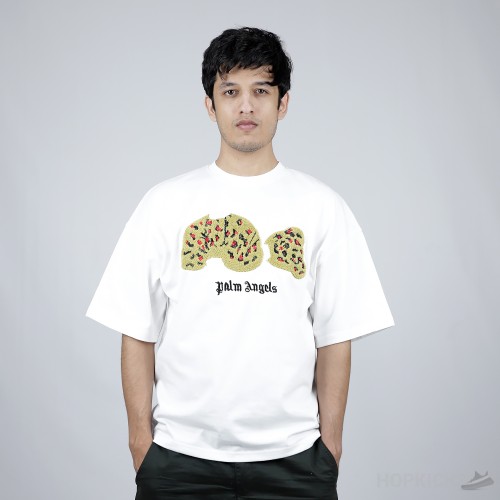 Palm Angels Leopard Bear Classic White T-Shirt