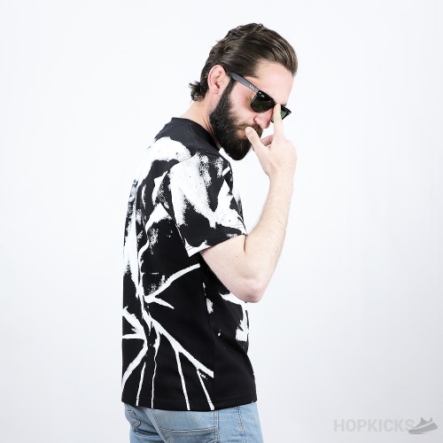 Celine Homme Tie-Dyed Logo Print T-Shirt