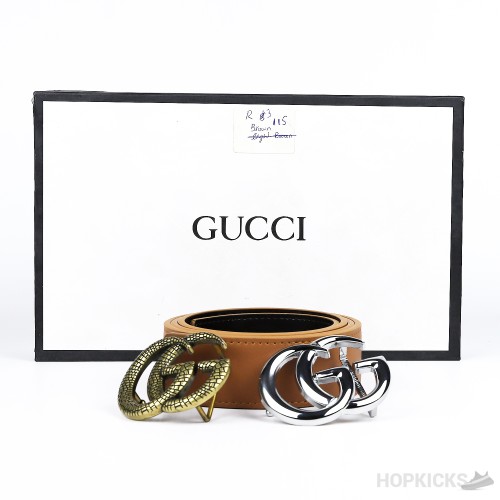 Gucci GG Golden Buckle Brown Belt