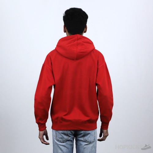 Supreme Black Logo Red Hoodie