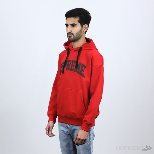 Supreme Black Logo Red Hoodie