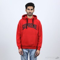 Supreme Black Logo Red Hoodie