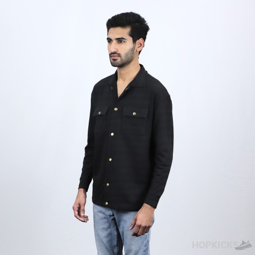 Kenzo Regular Fit Polo Neck Suede Shirt Jacket