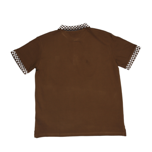 Burberry Brown Checkered Collar Polo T-Shirt