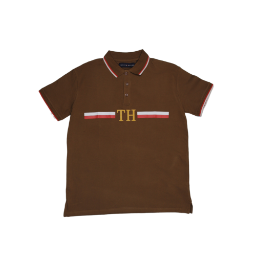 Tom Hilfiger Stripped Brown Polo T-Shirt