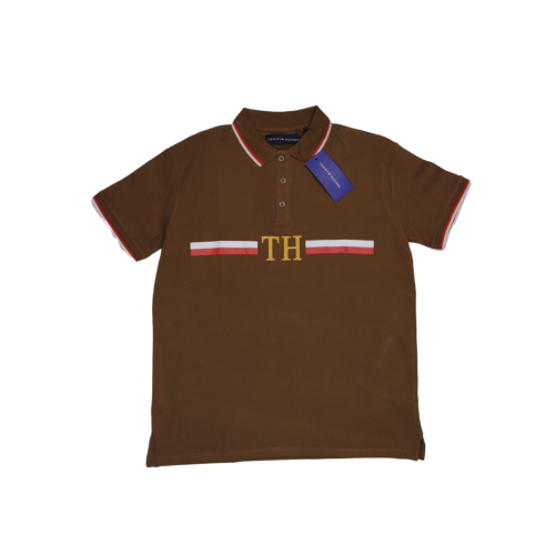 Tom Hilfiger Stripped Brown Polo T-Shirt