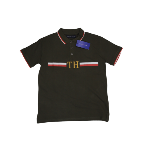 Tom Hilfiger Stripped Brown Polo T-Shirt