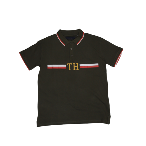 Tom Hilfiger Stripped Brown Polo T-Shirt