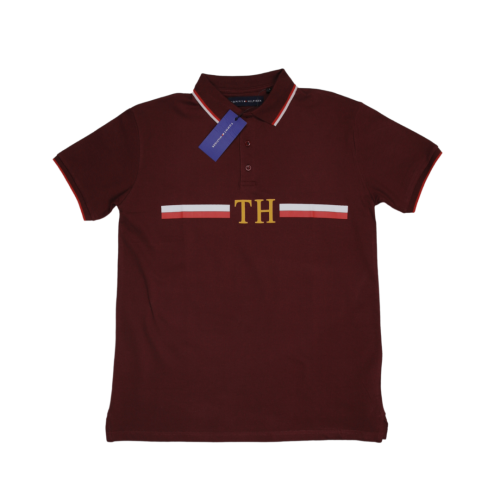 Tom Hilfiger Stripped Red Polo T-Shirt