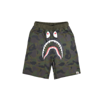 Bape Green Camo Shark Sweat Shorts