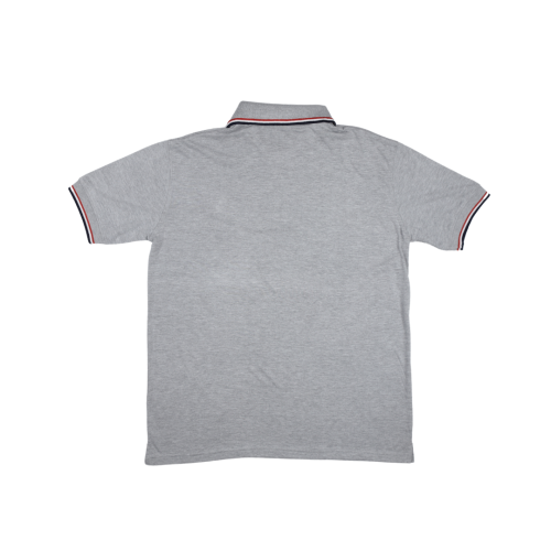 Moncler Logo Patch Grey Polo Shirt