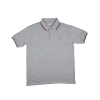 Moncler Logo Patch Grey Polo Shirt