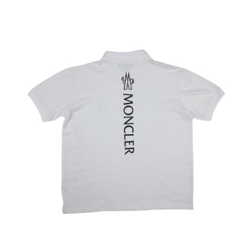 Moncler White Cotton Piquet Polo Shirt