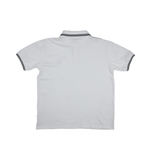 Moncler Logo Patch White Polo Shirt