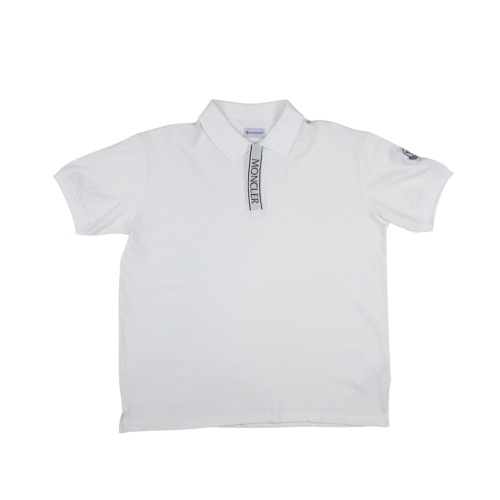 Moncler Logo White Motif Polo Shirt