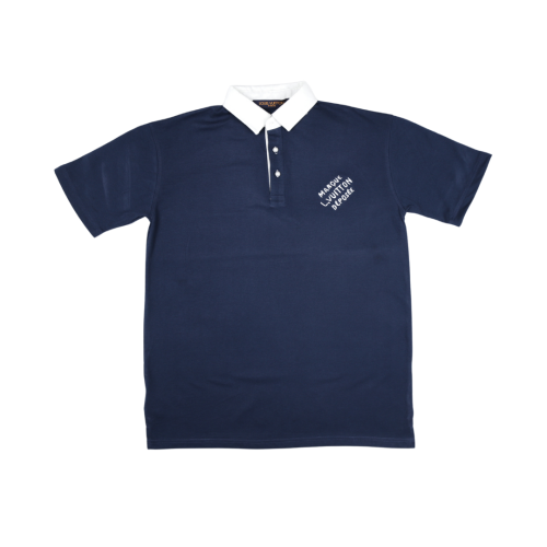 LV White collar Blue Polo Shirt