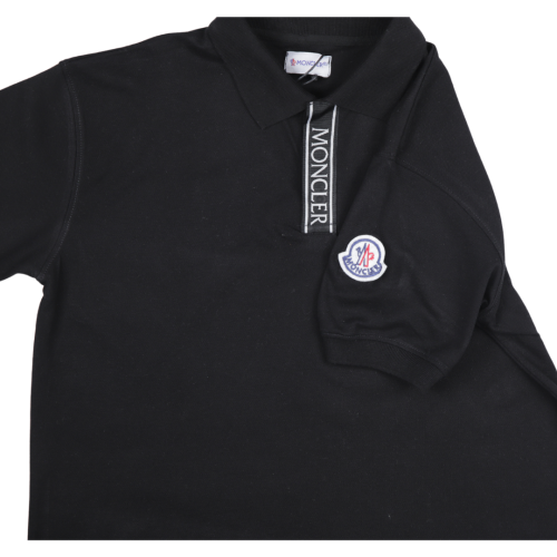 Moncler Logo Black Motif Polo Shirt