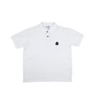 Moncler White Cotton Piquet Polo Shirt