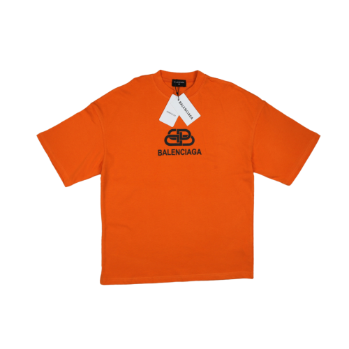 Balenciaga Logo Printed Orange T-Shirt