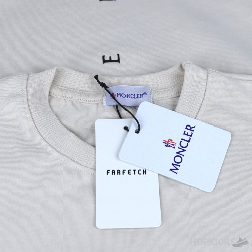 Moncler Beige Black Logo T-Shirt