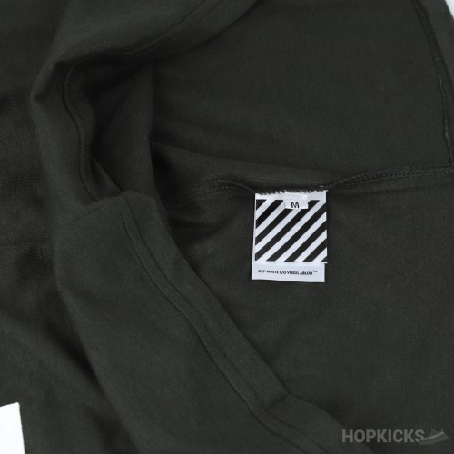 Off-White Olive Cotton Crew Neck T-Shirt